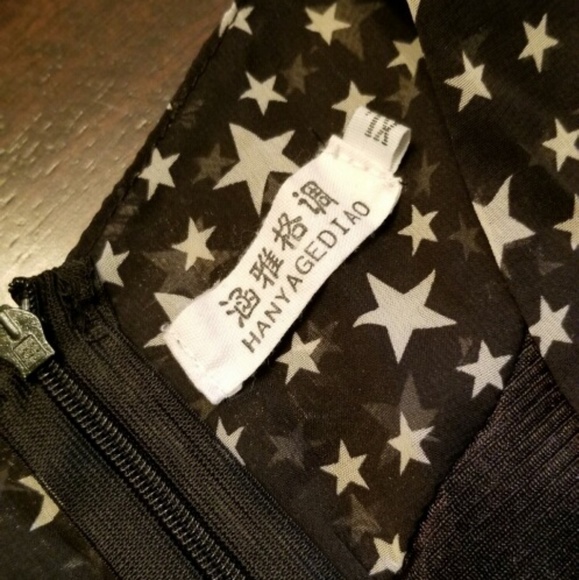 Black Maxi Dress Stars low plunge - Picture 6 of 6